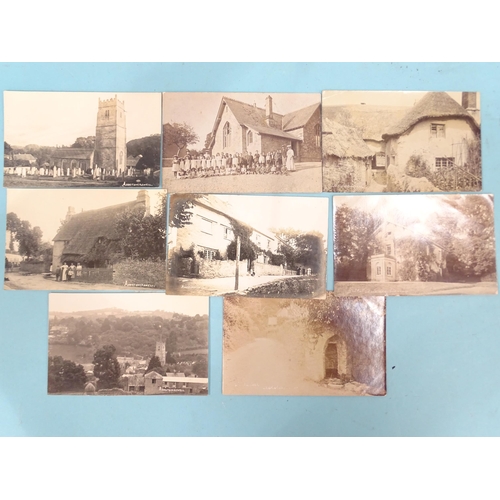 60 - Eight W R Gay RP postcards of Abbotskerswell: Ladywell, school, vicarage, church and cottages.... 