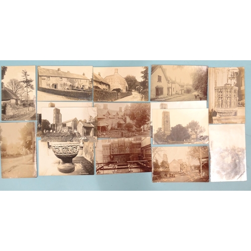 61 - Fifteen W R Gay RP postcards of Ashprington, including the doctor's car, street scenes, post office,... 