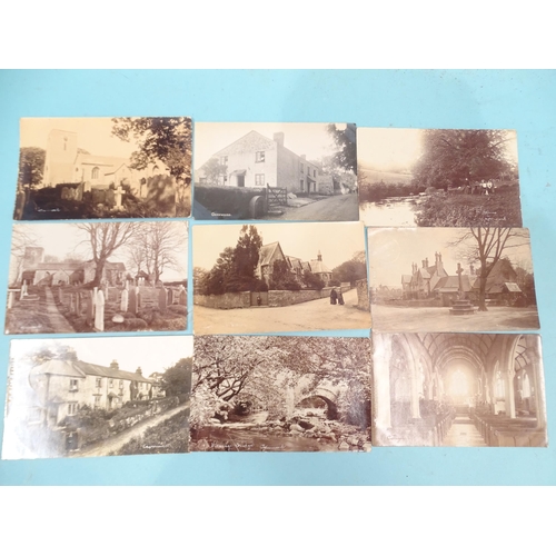 73 - Fifteen W R Gay RP postcards of Cornwood, including Glebe House, vicarage, shop, church, school and ... 