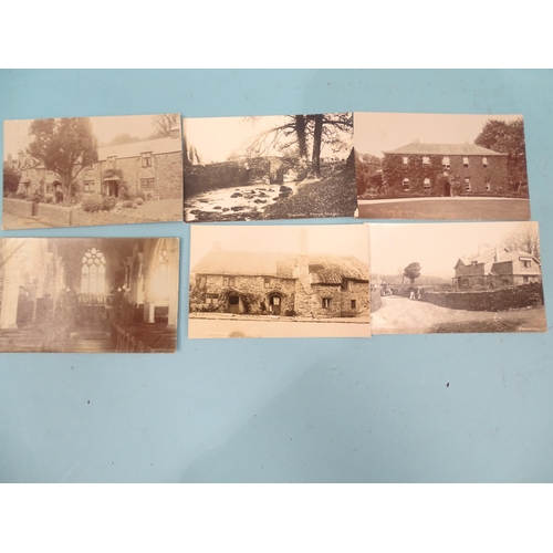 73 - Fifteen W R Gay RP postcards of Cornwood, including Glebe House, vicarage, shop, church, school and ... 