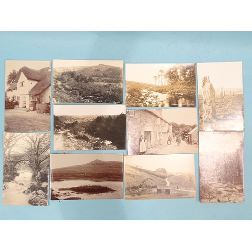 80 - Nineteen W R Gay RP postcards of Dartmoor, including Sherberton, Poundsgate, Stone Row, Shipley, Lus... 