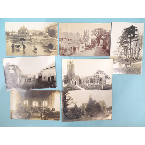 87 - Fifteen W R Gay RP postcards of Harberton and Harbertonford, including boys playing in the river, th... 