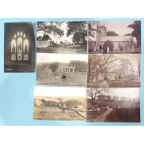 88 - Seven W R Gay RP postcards of Harford, including the church, schoolhouse, rectory, etc.... 