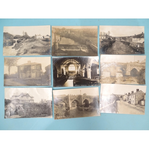 92 - Sixteen W R Gay RP postcards of Horrabridge, including the post office, the New Inn, weir and bridge... 