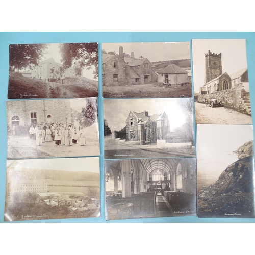 96 - Thirteen W R Gay RP postcards of Kingsbridge area, including Wood Barton Monastery (x4), Bowringslei... 