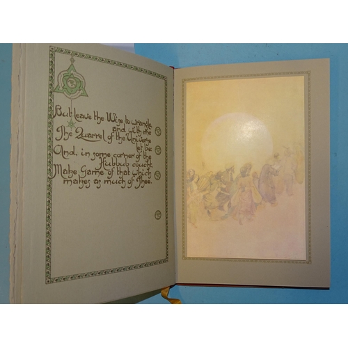 13 - The Rubaiyat of Omar Khayyam, presented by Willy Pogany, 16 tipped-in plts, red suede with gilt tool... 