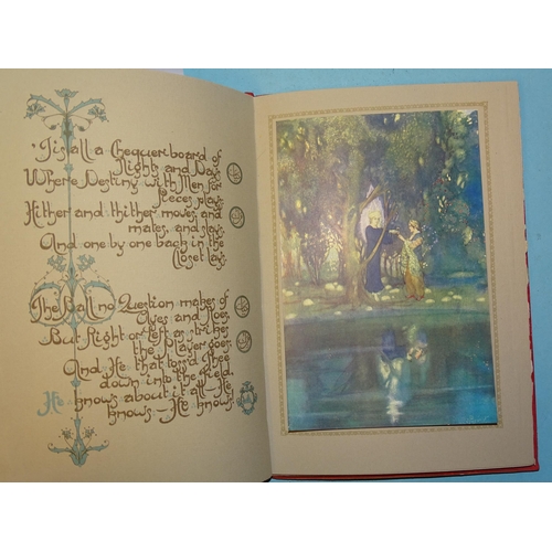 13 - The Rubaiyat of Omar Khayyam, presented by Willy Pogany, 16 tipped-in plts, red suede with gilt tool... 