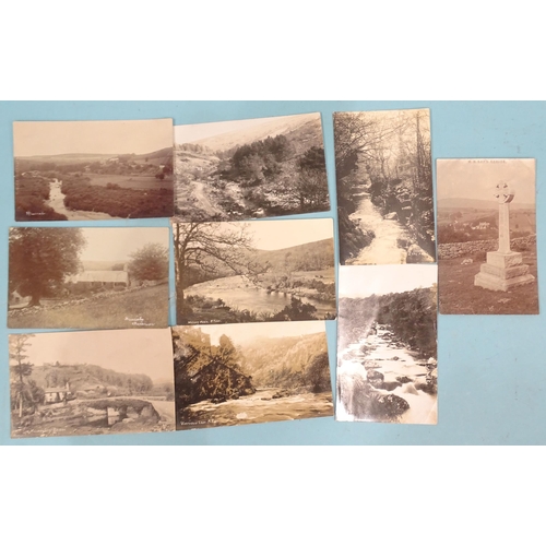 47 - Eighteen W R Gay RP postcards of Dartmoor, including Hexworthy, Huccaby, Watersmeet and Virtuous Lad... 