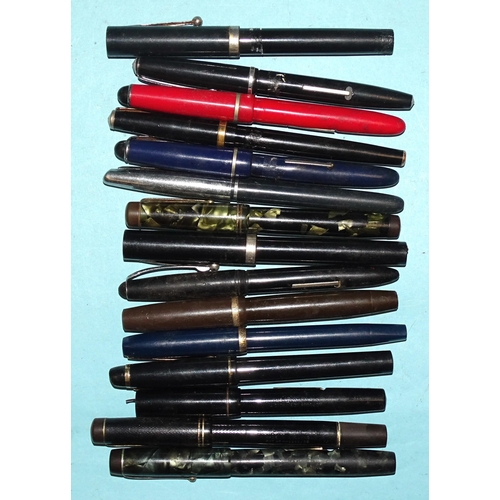 146 - A collection of various fountain pens, propelling pencils and ballpoint pens, (many a/f).... 