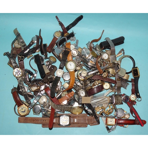 155 - A large quantity of quartz and other wrist watches, (all a/f).