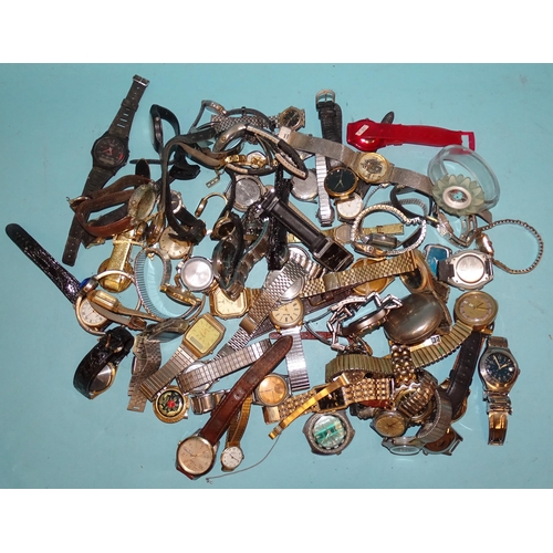 156 - A large quantity of quartz and manual wrist watches, (all a/f).