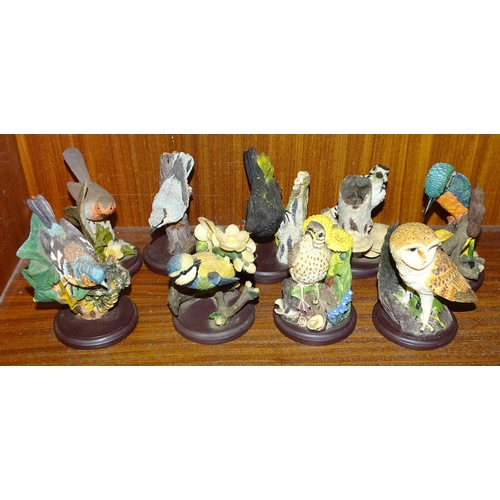 17 - A collection of nine painted composite bird models from Eaglemoss Publications Ltd 2002 