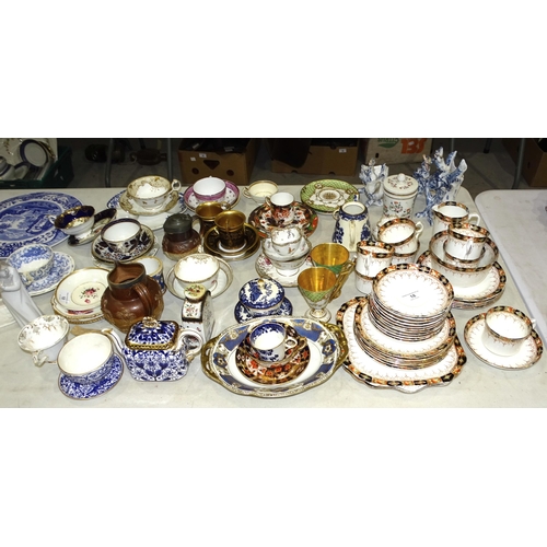 18 - A collection of 19th century and later tea ware, with other miscellaneous ceramics.