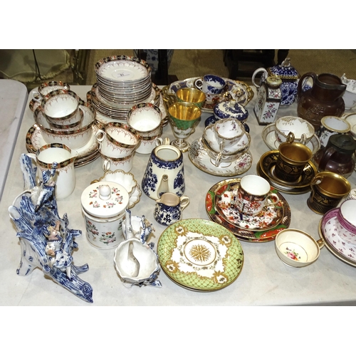 18 - A collection of 19th century and later tea ware, with other miscellaneous ceramics.