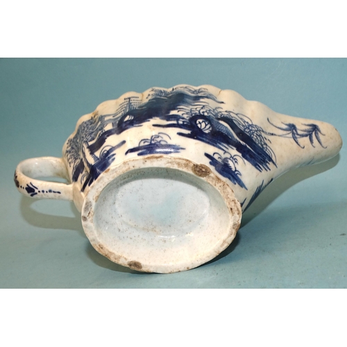 118 - A group of 18th century blue and white porcelain, including first period Worcester teapot (with odd ... 