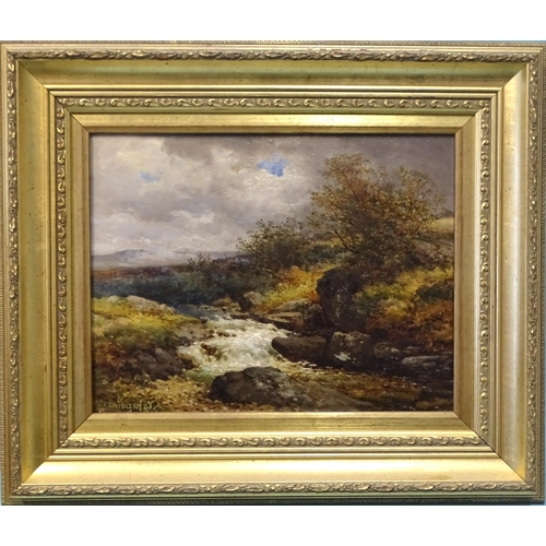 12 - Frederick John Widgery (1861-1942) MOORLAND SCENE WITH STREAM AND ROCKS Signed oil on canvas, dated ... 