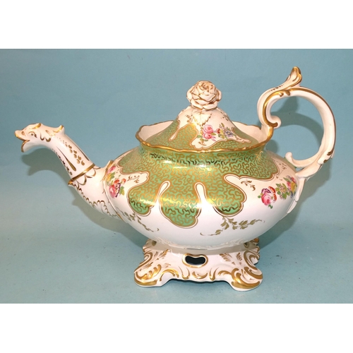 122 - Two mid-19th century English porcelain teapots and covers, possibly H R Daniel, (one cracked).... 