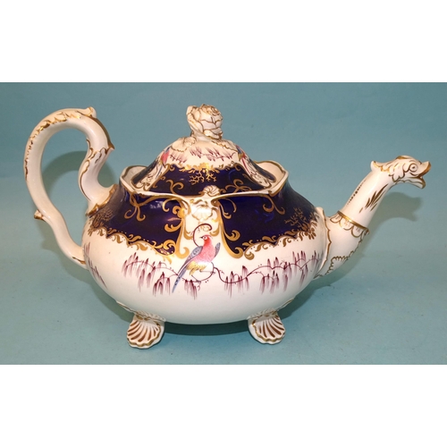 122 - Two mid-19th century English porcelain teapots and covers, possibly H R Daniel, (one cracked).... 