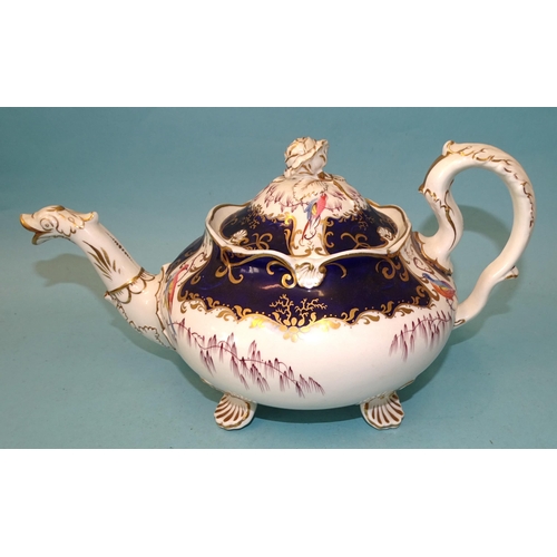 122 - Two mid-19th century English porcelain teapots and covers, possibly H R Daniel, (one cracked).... 