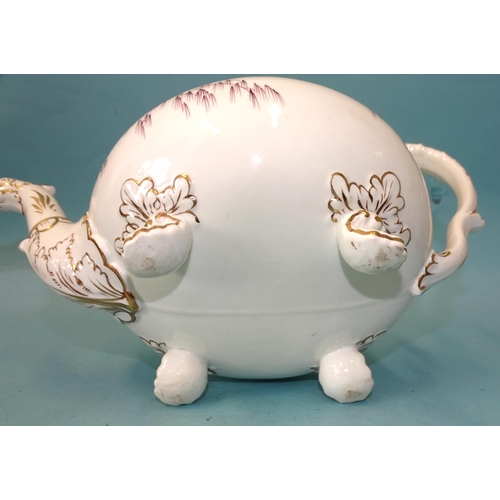 122 - Two mid-19th century English porcelain teapots and covers, possibly H R Daniel, (one cracked).... 