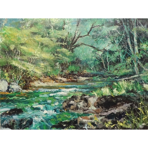 30 - Robert Jennings (British, 20th century) RIVER TEIGN Signed gouache, dated 01, 49.5 x 65.5cm, with an... 