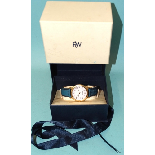 306 - A Raymond Weil 18ct gold-plated gent's wrist watch, (working), (boxed with papers).