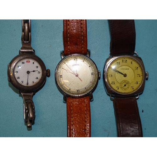 319 - An early-20th century lady's silver cased wristwatch, the case and movement marked Rolex, a gent's R... 