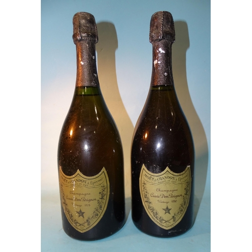 471 - Moët et Chandon, Cuvée Dom Perignon 1978, 75cl, one bottle and 1980, one bottle, (level ... 