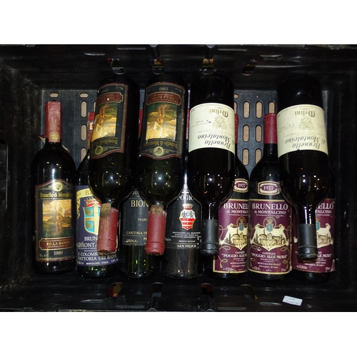 478 - 1980 Brunello Di Montalcino Villa Banfi 13%, 750ml, three bottles, 1975 Castello Poggio Alle Moura 1... 