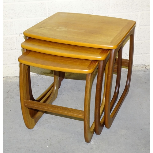 66 - A mid-century nest of three occasional tables, maximum size 48 x 52cm.