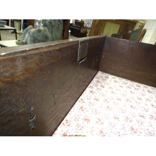 69 - A reconstructed and re-veneered partly-18th-century walnut crossbanded chest on chest, the cornice a... 