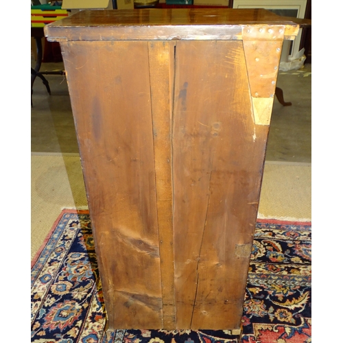 73 - A late-Victorian walnut Wellington chest fitted with seven drawers and locking bar, on plinth base, ... 