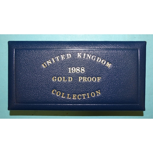 347 - Royal Mint, the 1988 United Kingdom Gold Proof Set, comprising: £2, sovereign and half-sovereign, in... 