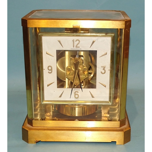 55 - A Jaeger LeCoultre Atmos clock, with square white dial, serial number 259863, in carrying case.... 