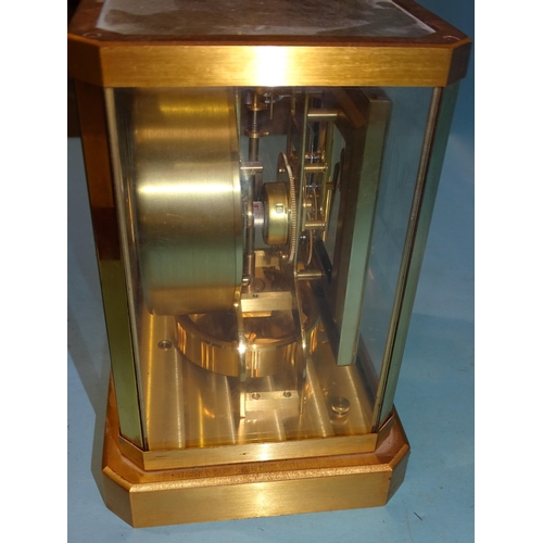 55 - A Jaeger LeCoultre Atmos clock, with square white dial, serial number 259863, in carrying case.... 