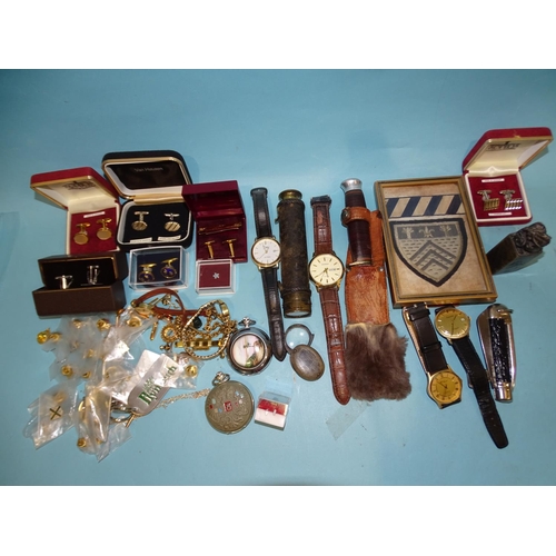 130 - A quantity of watches, cufflinks, etc.