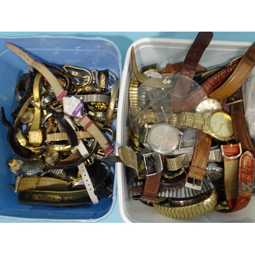 148 - A large quantity of wrist watches, many not working.