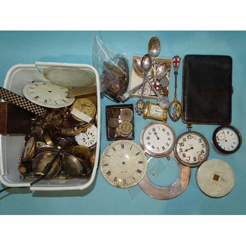 150 - A quantity of watch parts and other items, badges, etc.