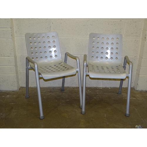 20 - A pair of vintage aluminium stacking chairs by Hans Coray, manufactured by Mewa, c1980's, originally... 