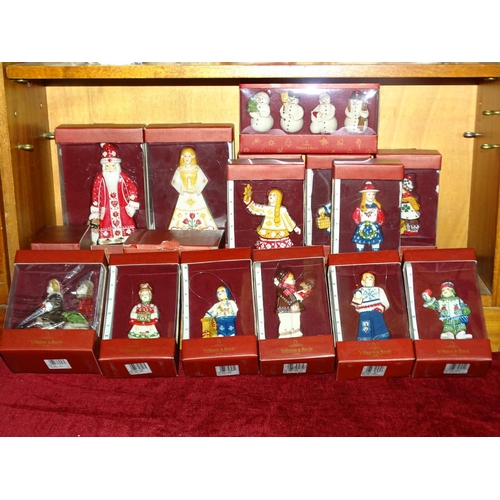 82 - A collection of Villeroy & Boch figural Christmas tree decorations comprising 12 x Scandanavian ... 