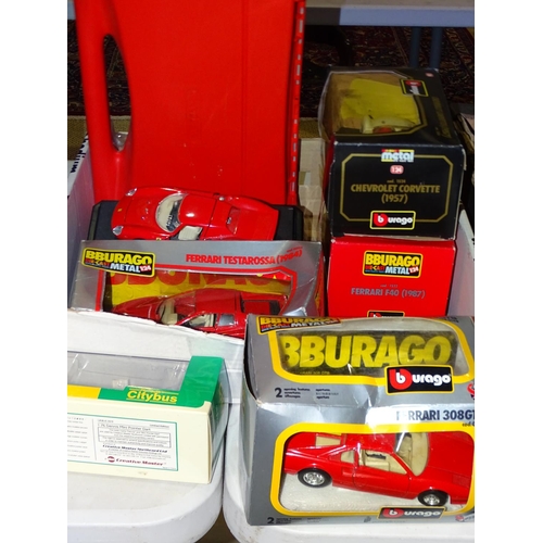 83 - Six Burrago model cars, (4 boxed) and other cars.