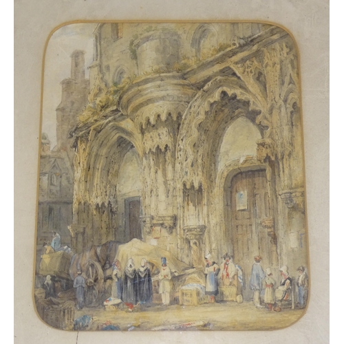 17 - A mid-19th century unframed watercolour, 