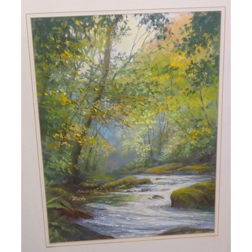 8 - G Shaw, 'Moorland Pool', signed oil painting on canvas, 20 x 48cm, other oil paintings and watercolo... 