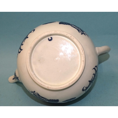 72 - A group of 18th century blue and white porcelain, including first period Worcester teapot (with odd ... 