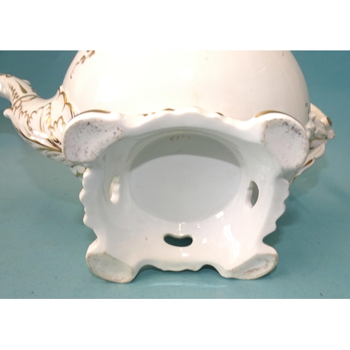 73 - Two mid-19th century English porcelain teapots and covers, possibly H R Daniel, (one cracked).... 