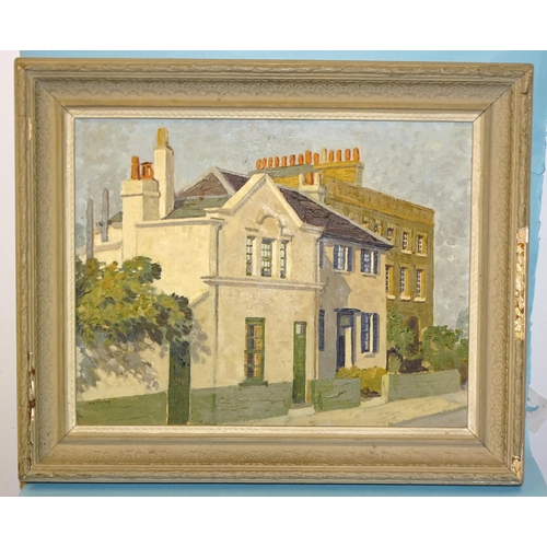 83 - E G Turner (early-20th century), 'Street view of buildings', (possibly Craven Gardens, Wimbledon SW1... 