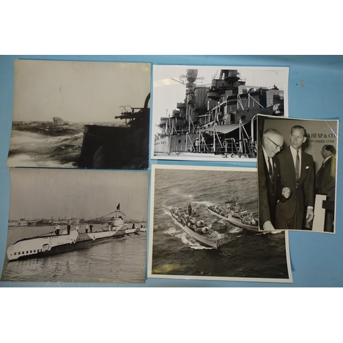 100 - Seven early-20th century photographs of HMS Dreadnought (x4), HMS Temeraire (x2) and HMS Superb, all... 