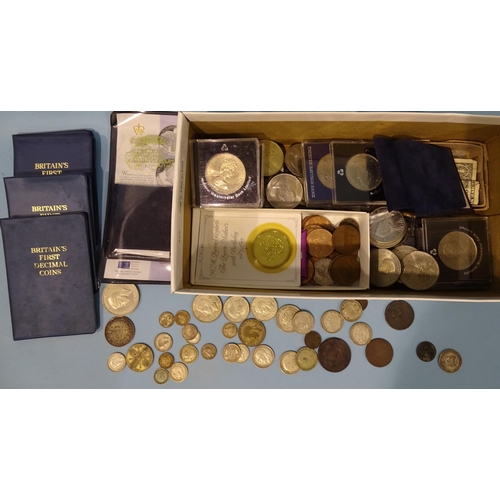 128 - Royal Mint, a Guernsey 1997 silver proof five-pound and one-pound coin, a 1997 silver proof Falkland... 