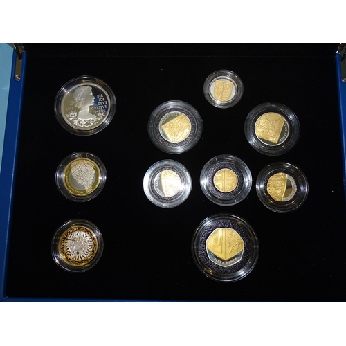 130 - The Royal Mint, 'The 2012 United Kingdom Diamond Jubilee Silver Proof Ten-Coin Set', cased with cert... 