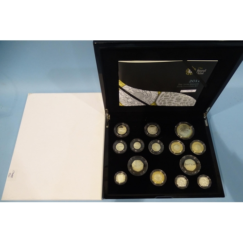 134 - The Royal Mint, 'The 2011 United Kingdom Silver Proof Fourteen Coin Set', with booklet no.0556, case... 